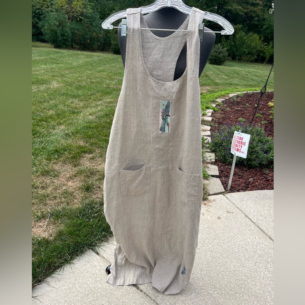 Vintage new Elyse of California linen dress size large high end made in USA